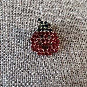 rhinestone jack-o-lantern pumpkin halloween 8 bit style stick pin spooky